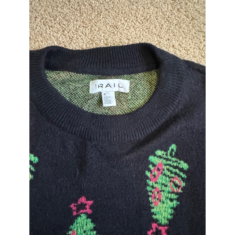 Men's RAIL Christmas 
Sweater XL Black Green